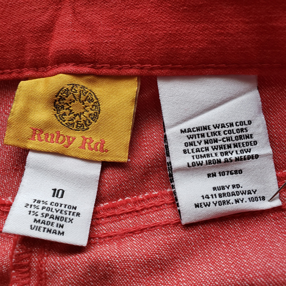 Reduced Ruby Rd 10 Red Skinny Jeans Zip Ankle - Picture 6 of 8